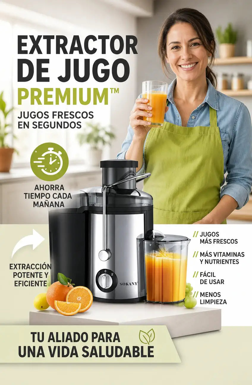 EXTRACTOR DE JUGO PREMIUM™ - PREPARA JUGOS FRESCOS EN SEGUNDOS