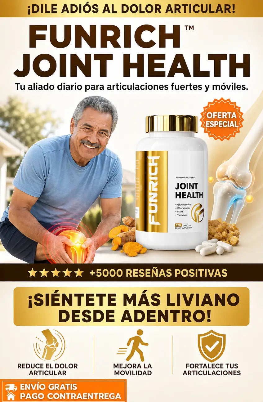 FUNRICH™ JOINT HEALTH – LA FÓRMULA DEFINITIVA CONTRA EL DOLOR, RIGIDEZ Y DESGASTE ARTICULAR