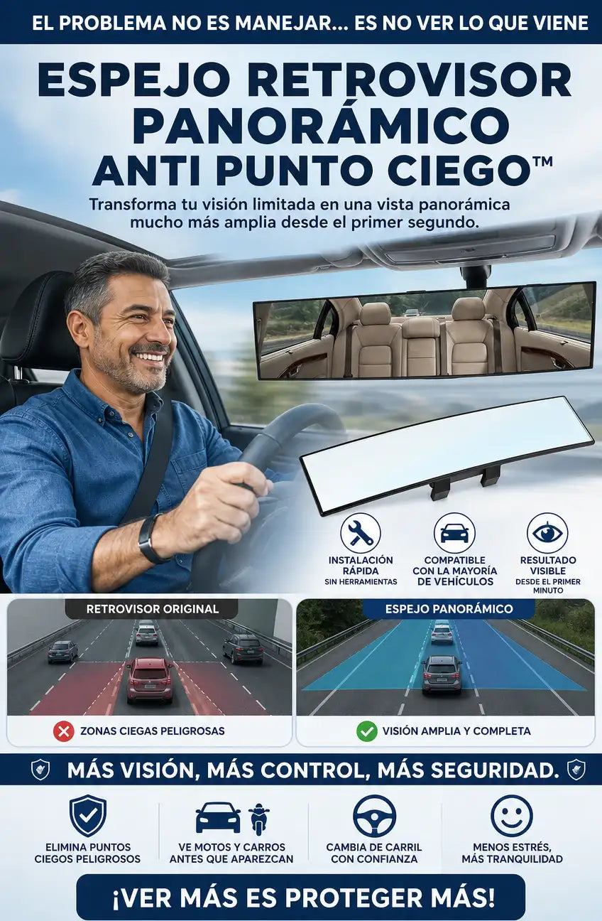ESPEJO RETROVISOR PANORÁMICO ANTI PUNTO CIEGO™