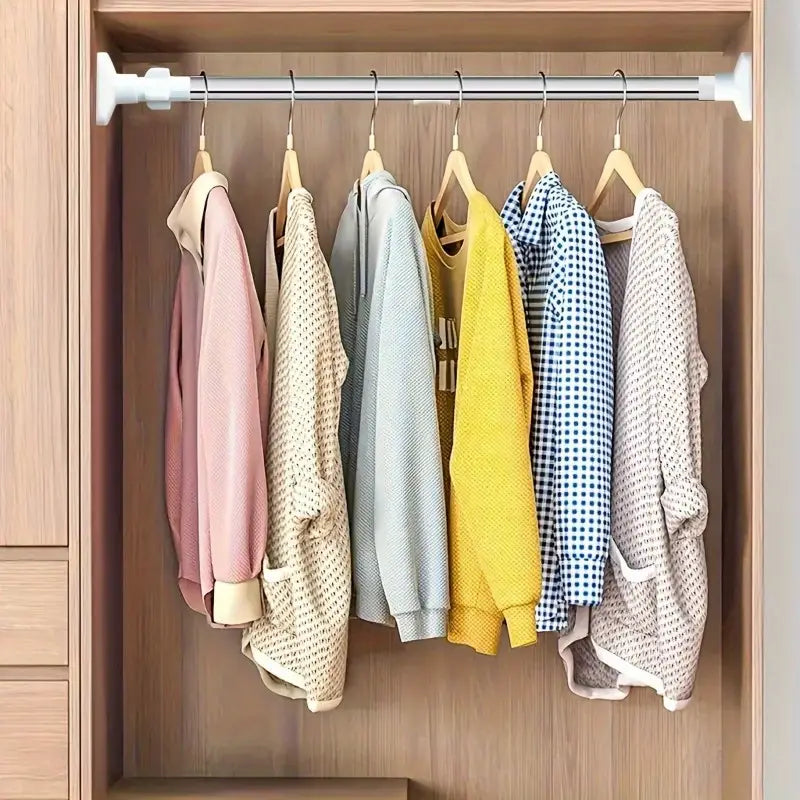 BARRA RETRÁCTIL SIN PERFORAR – IDEAL PARA ROPA, TOALLAS O CORTINAS