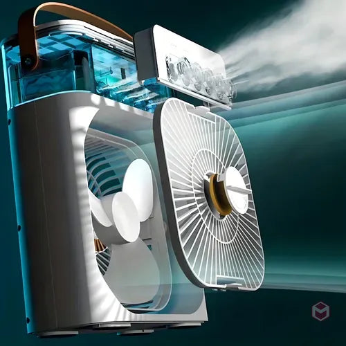 VENTILADOR DE AIRE FRÍO PORTÁTIL CON HUMIDIFICADOR - TU REFUGIO CONTRA EL CALOR