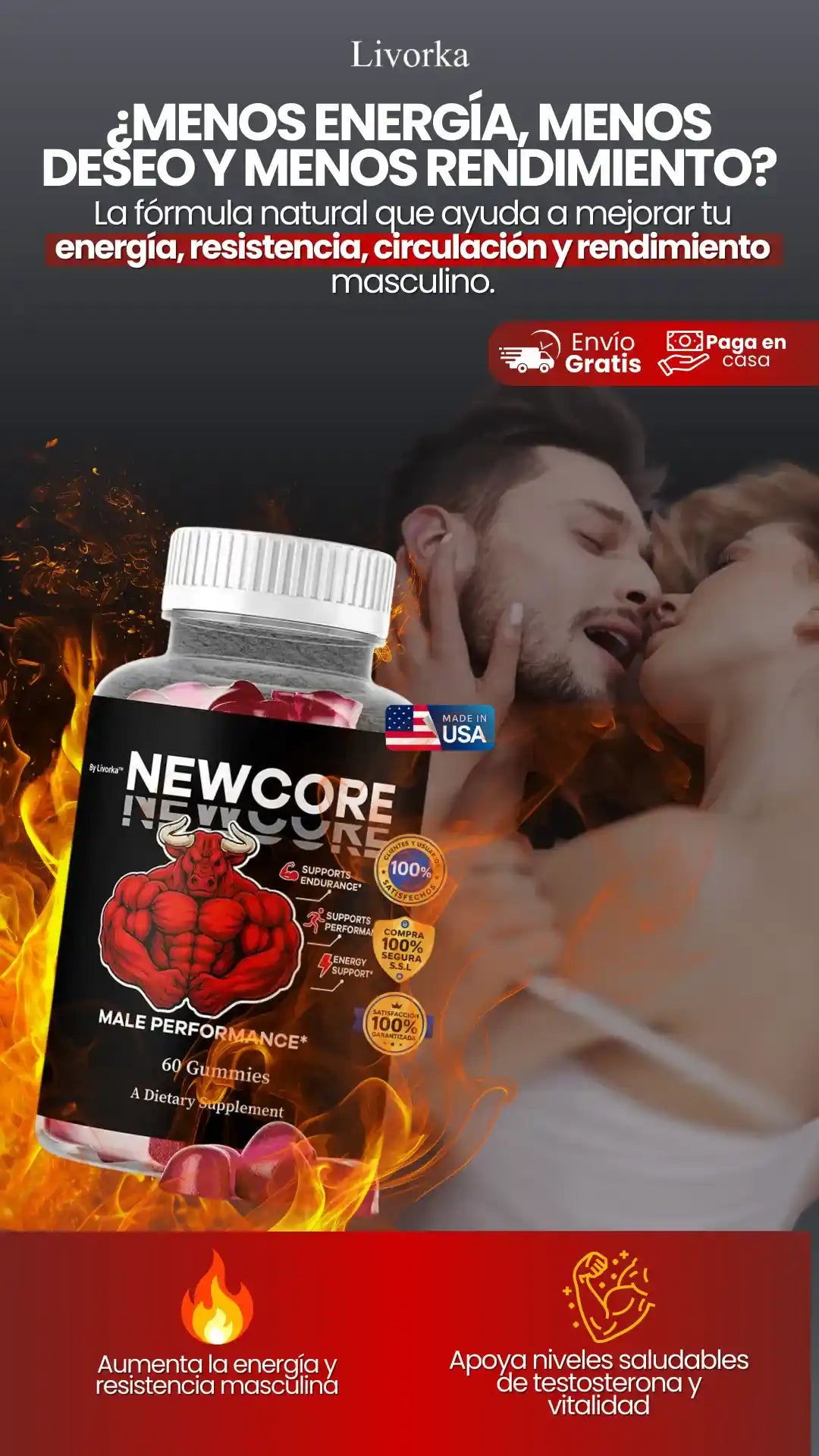 GOMITAS NEWCORE - POTENCIA TU ENERGÍA Y MEJORA TU RENDIMIENTO MASCULINO