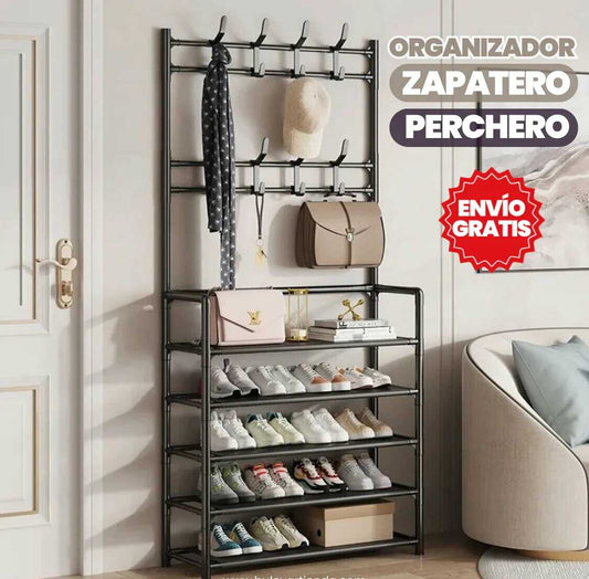 ORGANIZADOR DE ZAPATOS CON PERCHERO INCORPORADO
