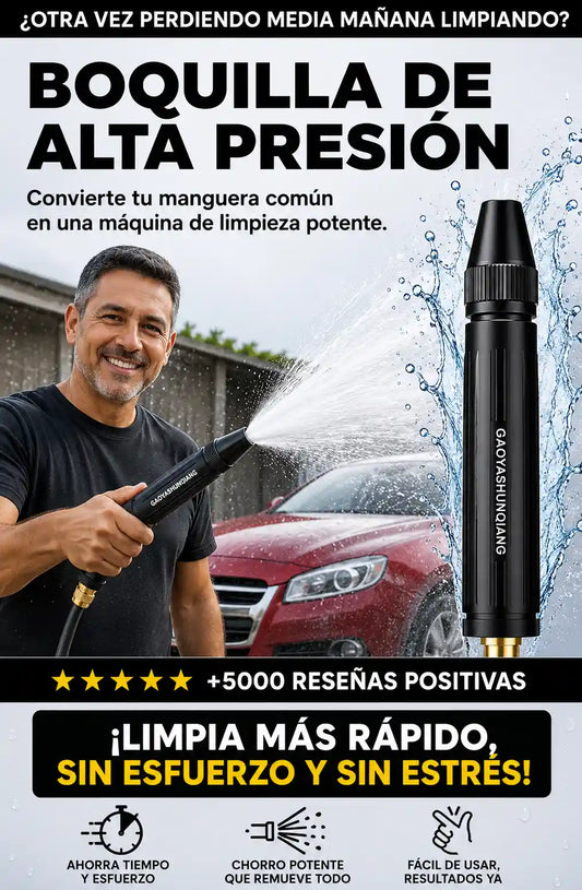 BOQUILLA DE ALTA PRESIÓN - CONVIERTE CUALQUIER MANGUERA EN UNA MÁQUINA DE LIMPIEZA POTENTE
