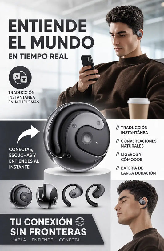 AUDÍFONOS TRADUCTOR IA™ – HABLA Y ENTIENDE 140 IDIOMAS AL INSTANTE