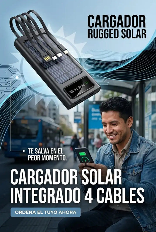 POWER BANK SOLAR MULTICABLE – TE SALVA EN EL PEOR MOMENTO