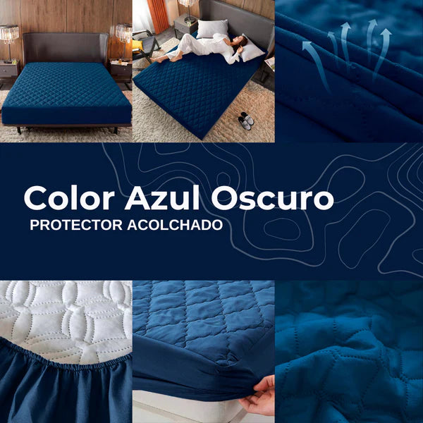 PROTECTOR DE COLCHON IMPERMEABLE ACOLCHONADO + GRATIS 2 FUNDAS
