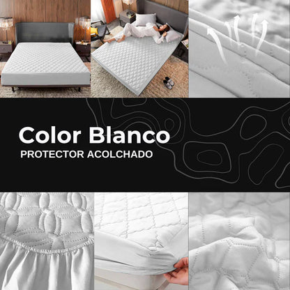 PROTECTOR DE COLCHON IMPERMEABLE ACOLCHONADO + GRATIS 2 FUNDAS