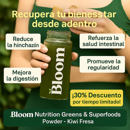 BLOOM NUTRITION GREENS & SUPERFOODS 152GR - ADIÓS HINCHAZÓN, HOLA CUERPO LIVIANO