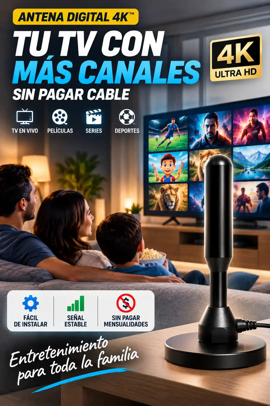 ANTENA DIGITAL 4K™ – DISFRUTA +5.000 CANALES, SERIES Y PELÍCULAS