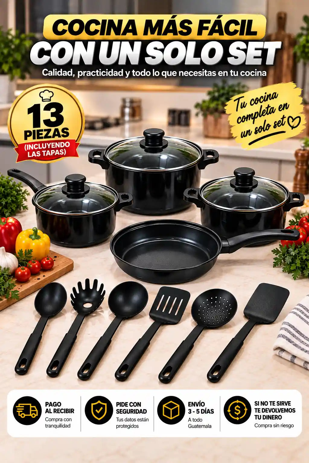 SET DE OLLAS ANTIADHERENTE 13 EN 1™ – RENUEVA TU COCINA DE UNA SOLA VEZ