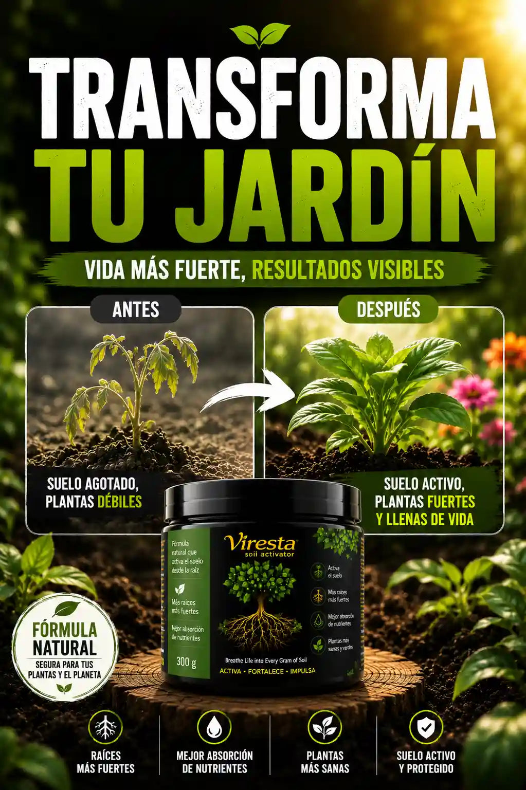 VIRESTA™ – ¡ACTIVA EL SUELO, FORTALECE LAS RAÍCES Y REVIVE TUS PLANTAS!