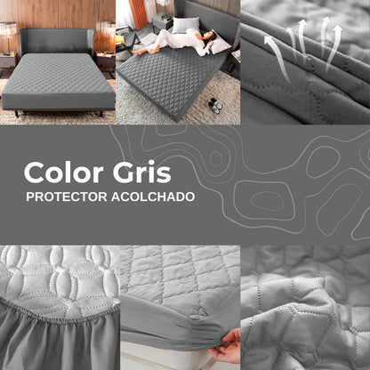 PROTECTOR DE COLCHON IMPERMEABLE ACOLCHONADO + GRATIS 2 FUNDAS