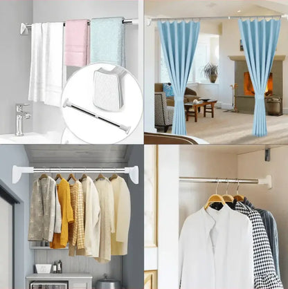 BARRA RETRÁCTIL SIN PERFORAR – IDEAL PARA ROPA, TOALLAS O CORTINAS