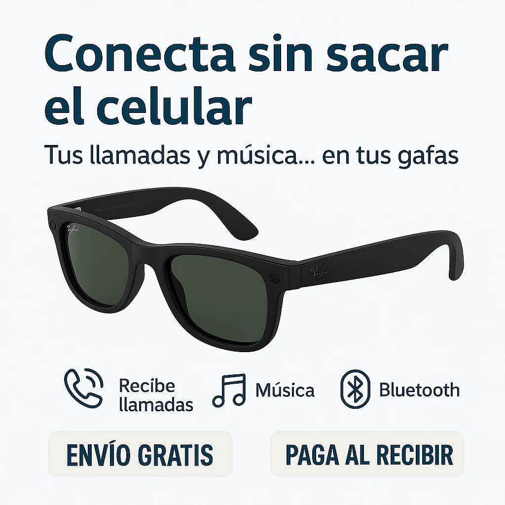 GAFAS INTELIGENTES CON IA, CÁMARA DE 8 MP, FUNCIONES DE MÚSICA Y LLAMADAS - 50% OFF SOLO HOY