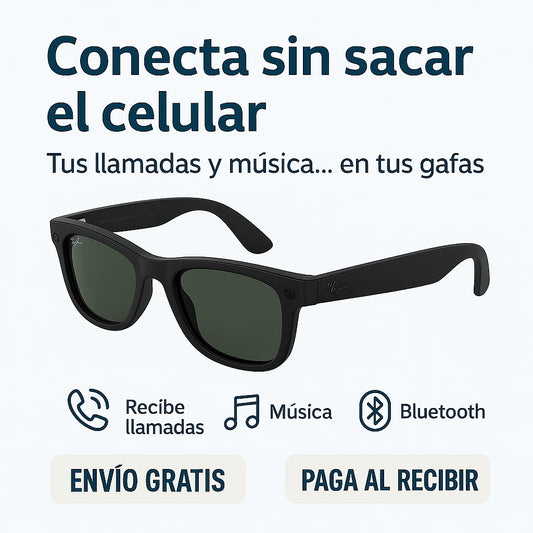GAFAS INTELIGENTES CON IA, CÁMARA DE 8 MP, FUNCIONES DE MÚSICA Y LLAMADAS - 50% OFF SOLO HOY
