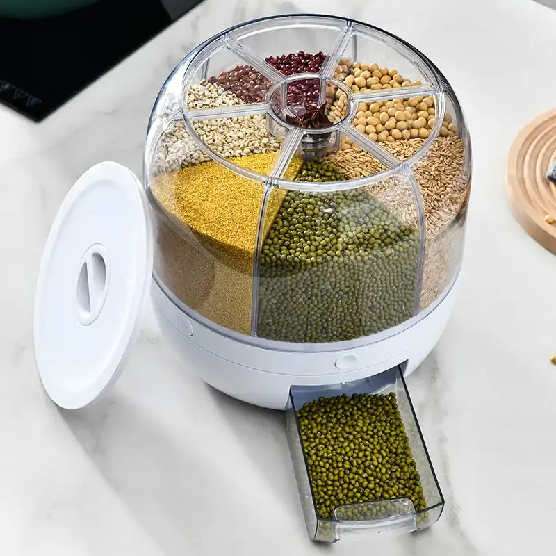 DISPENSADOR DE GRANOS GIRATORIO 360°