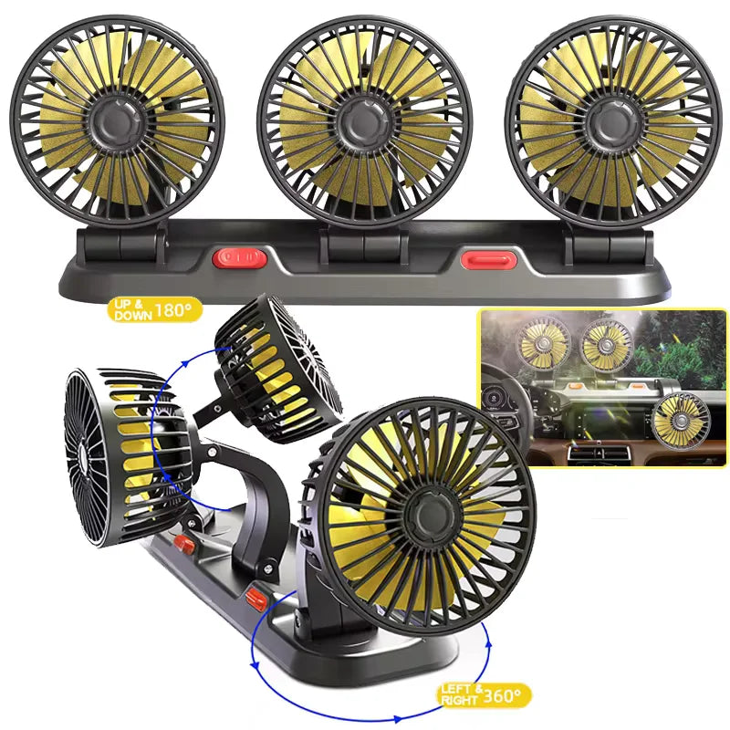 VENTILADOR PARA AUTO DE 3 CABEZAS