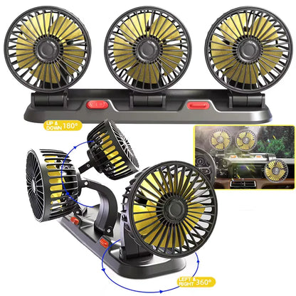 VENTILADOR PARA AUTO DE 3 CABEZAS