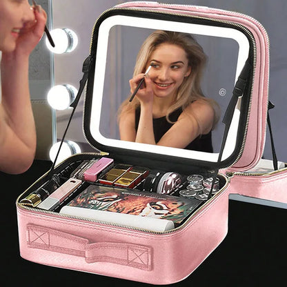 COSMETIQUERA PROFESIONAL CON ESPEJO LUZ LED