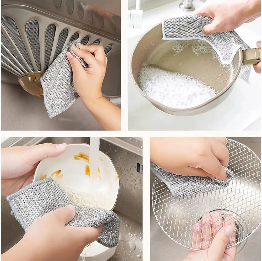 SET X6 PAÑOS MÁGICOS CON ACERO INOXIDABLE PARA COCINA