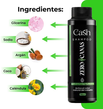 ¡ADIÓS CANAS AL INSTANTE! SHAMPOO ZERO CANAS + TRATAMIENTO DE COLÁGENO GRATIS