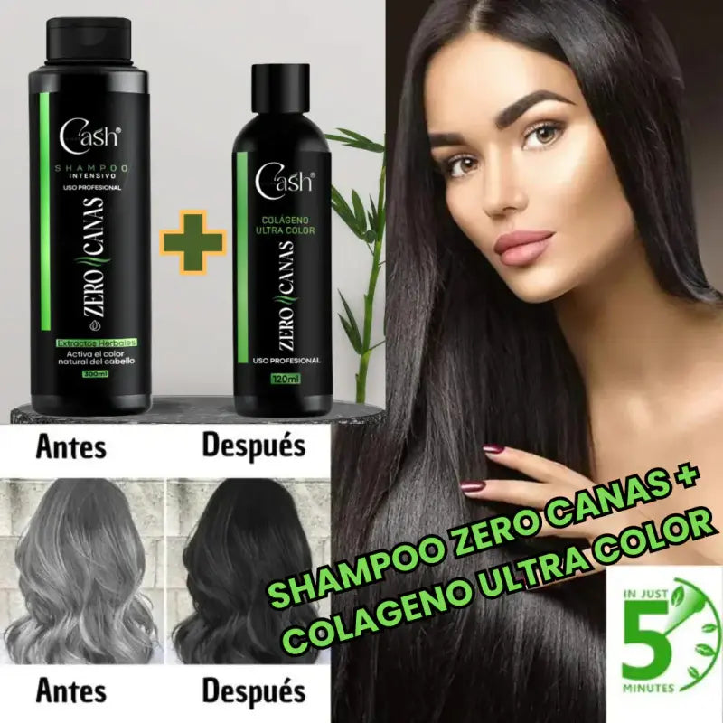 ¡ADIÓS CANAS AL INSTANTE! SHAMPOO ZERO CANAS + TRATAMIENTO DE COLÁGENO GRATIS