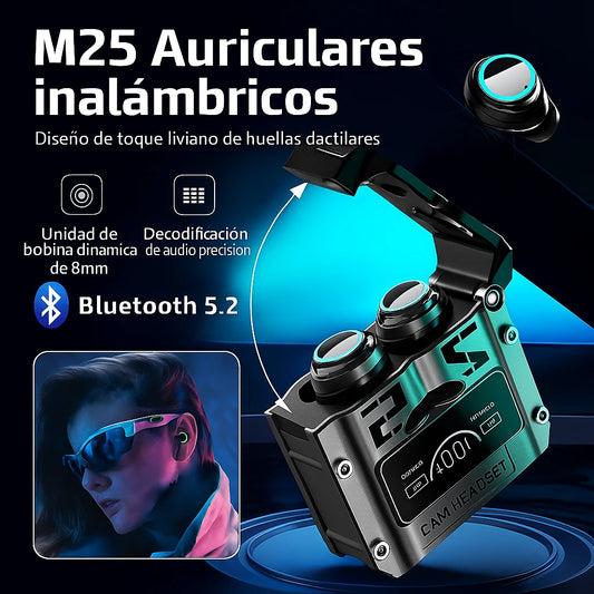 AUDÍFONOS GAMER M25 INALÁMBRICOS BLUETOOTH CON POWERBANK