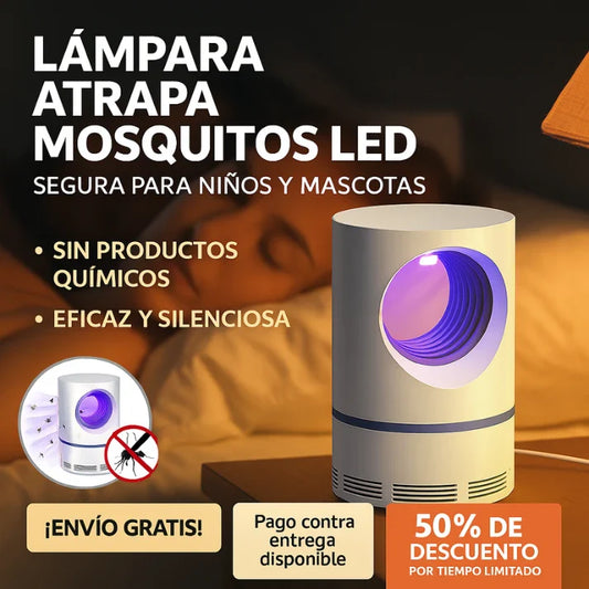 LAMPARA LED MATA MOSQUITOS SEGURA PARA TUS HIJOS Y MACOSTAS