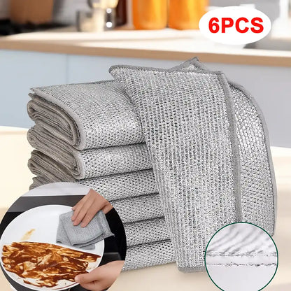 SET X6 PAÑOS MÁGICOS CON ACERO INOXIDABLE PARA COCINA