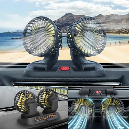 VENTILADOR DUAL TURBO PARA AUTO — ¡AIRE FRESCO EN SEGUNDOS, SIN COMPLICACIONES!