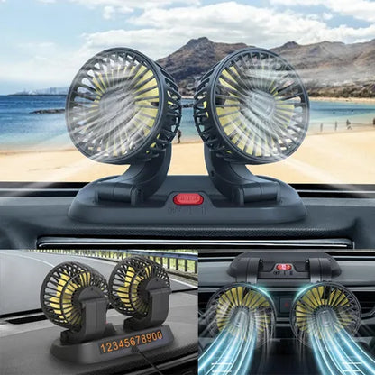 VENTILADOR DUAL TURBO PARA AUTO — ¡AIRE FRESCO EN SEGUNDOS, SIN COMPLICACIONES!