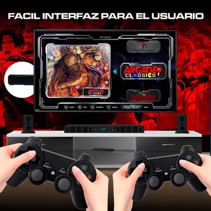 GAME STICK 4K – CONSOLA RETRO CON +10.000 JUEGOS Y 2 MANDOS INALÁMBRICOS