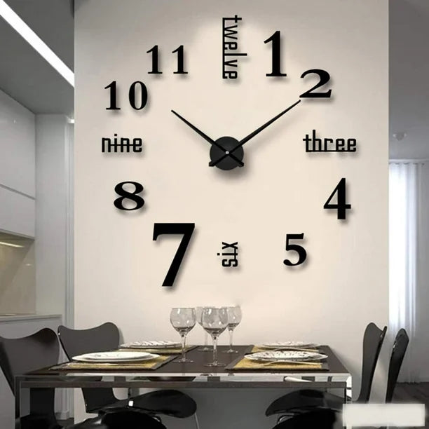 RELOJ DE PARED 3D ADHESIVO – TRANSFORMA TU PARED EN SEGUNDOS