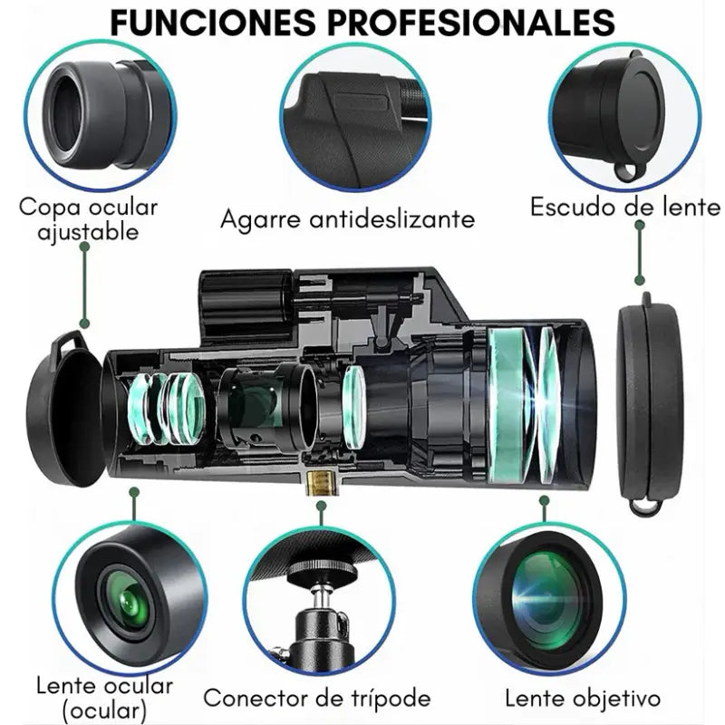 TELESCOPIO MONOCULAR PROFESIONAL 16X52 | ZOOM PODEROSO Y PRECISO