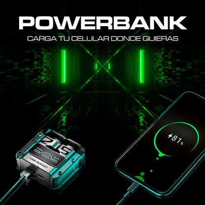 AUDÍFONOS GAMER M25 INALÁMBRICOS BLUETOOTH CON POWERBANK
