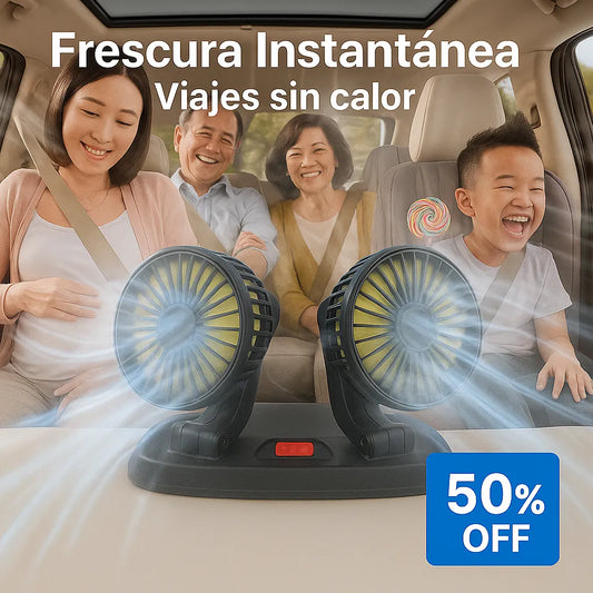 VENTILADOR DUAL TURBO PARA AUTO — ¡AIRE FRESCO EN SEGUNDOS, SIN COMPLICACIONES!