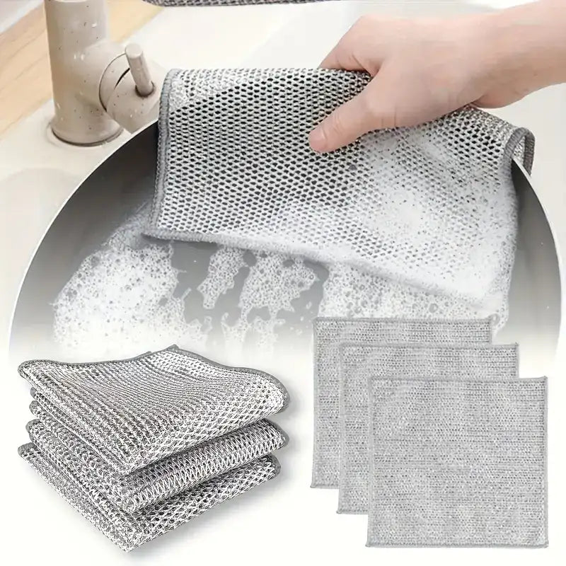SET X6 PAÑOS MÁGICOS CON ACERO INOXIDABLE PARA COCINA