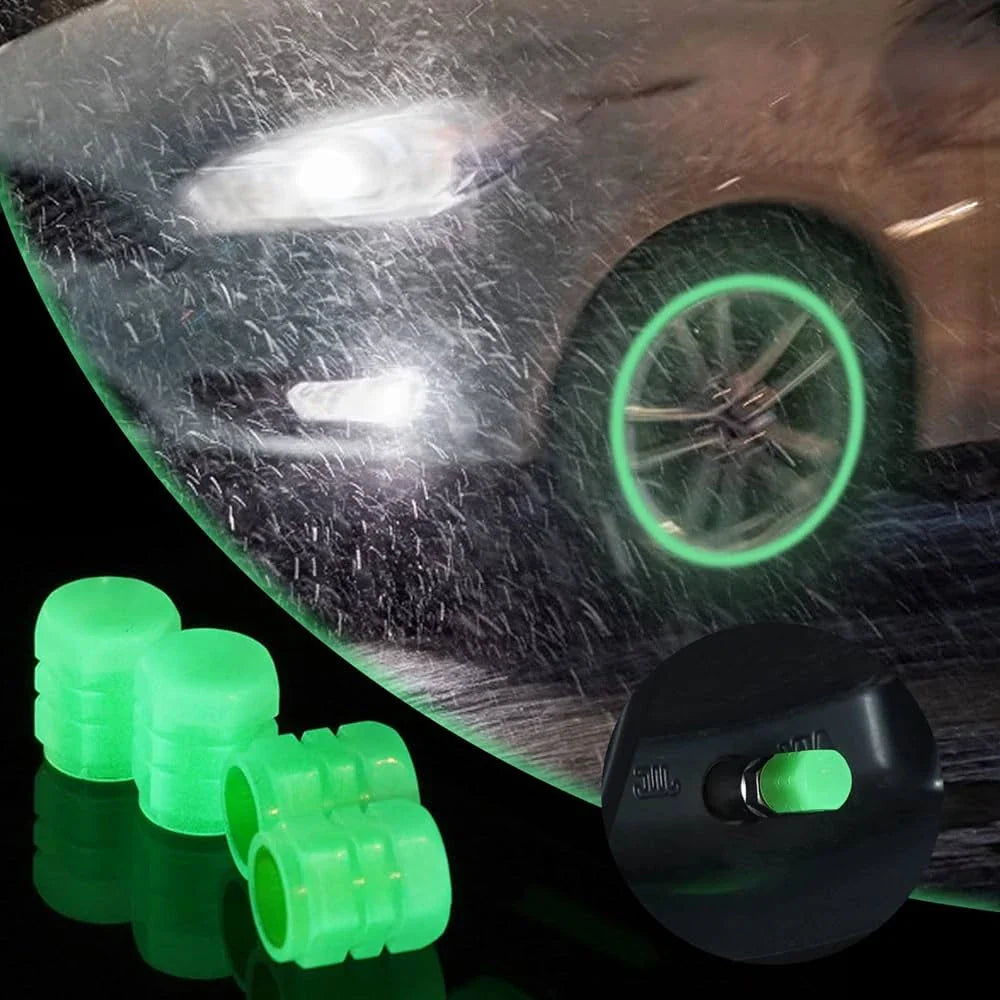TAPONES LED VERDE NEÓN PARA VÁLVULAS – PACK X4