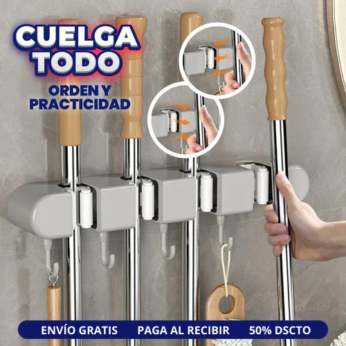SOPORTE MULTIUSO PARA ESCOBAS Y TRAPEROS – ORDEN AL INSTANTE