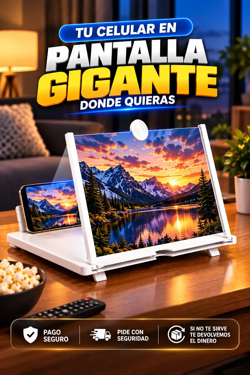 PANTALLA AMPLIFICADORA HD™ - CONVIERTE TU CELULAR EN UNA PANTALLA GIGANTE