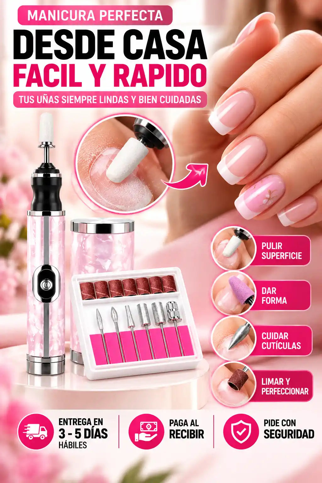 NUEVO PULIDOR ELÉCTRICO PROFESIONAL PARA UÑAS™ – MANICURA PERFECTA, RÁPIDA Y FÁCIL EN CASA