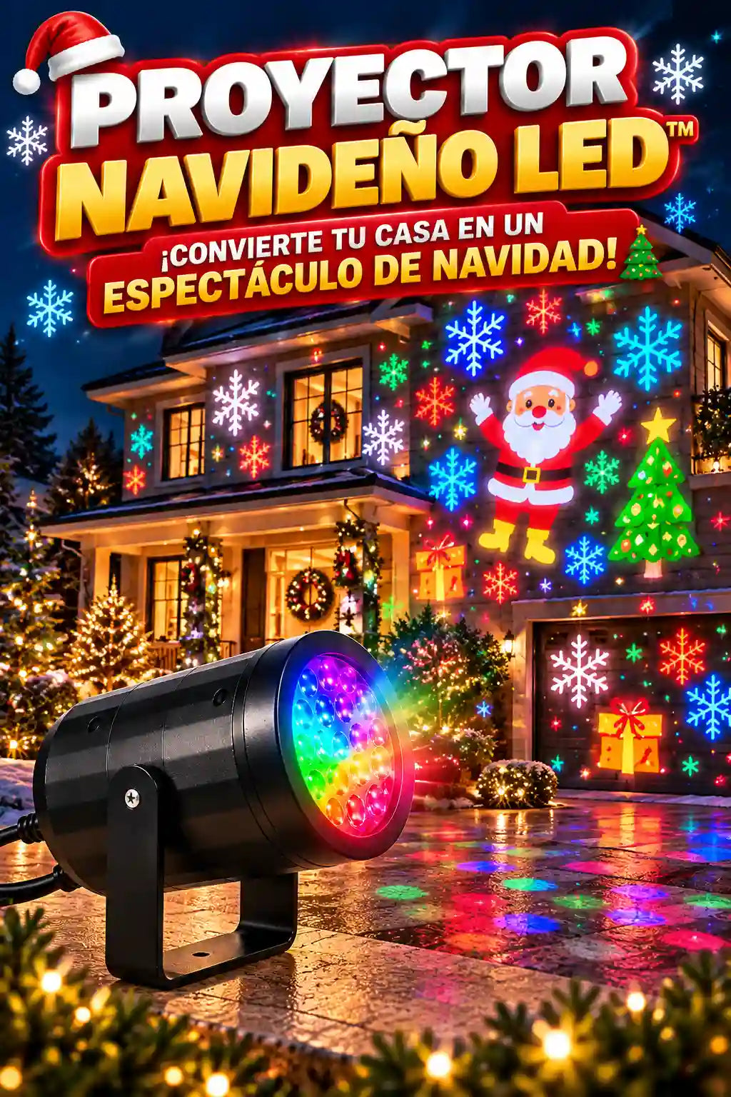 🎄 PROYECTOR NAVIDEÑO LED™ - ¡CONVIERTE TU CASA EN UN ESPECTÁCULO DE NAVIDAD!