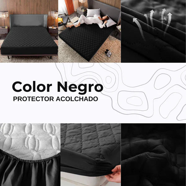 PROTECTOR DE COLCHON IMPERMEABLE ACOLCHONADO + GRATIS 2 FUNDAS