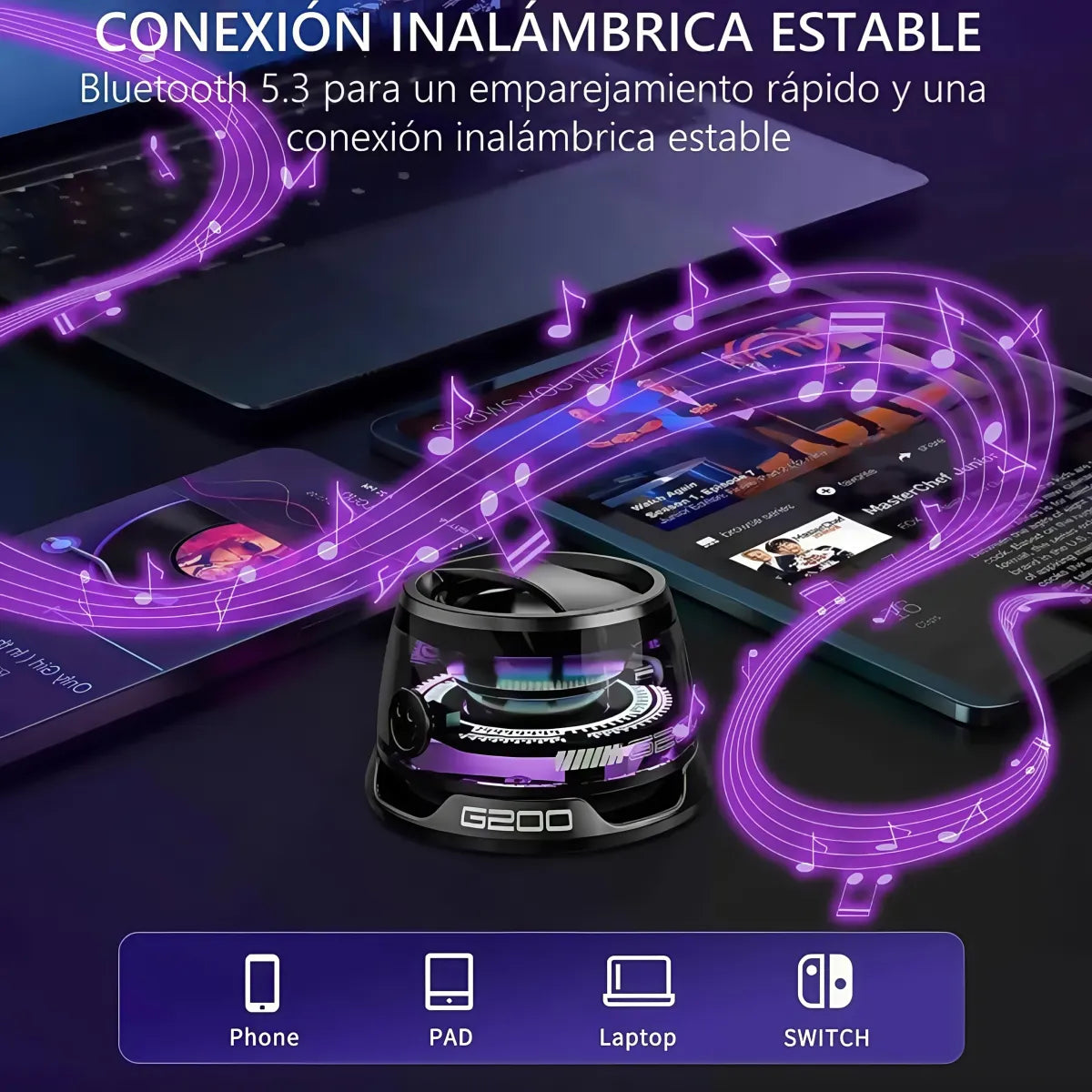 MINI PARLANTE MAGNÉTICO PRO – SONIDO DUAL + LUCES RGB