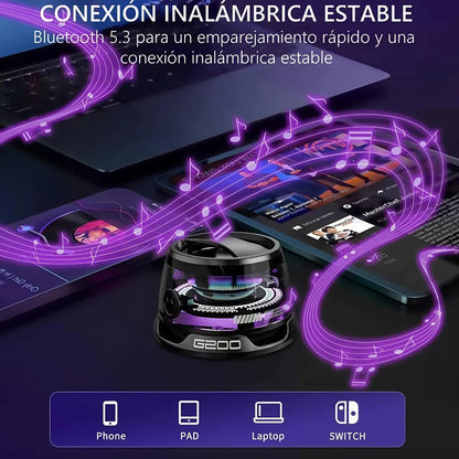MINI PARLANTE MAGNÉTICO PRO – SONIDO DUAL + LUCES RGB