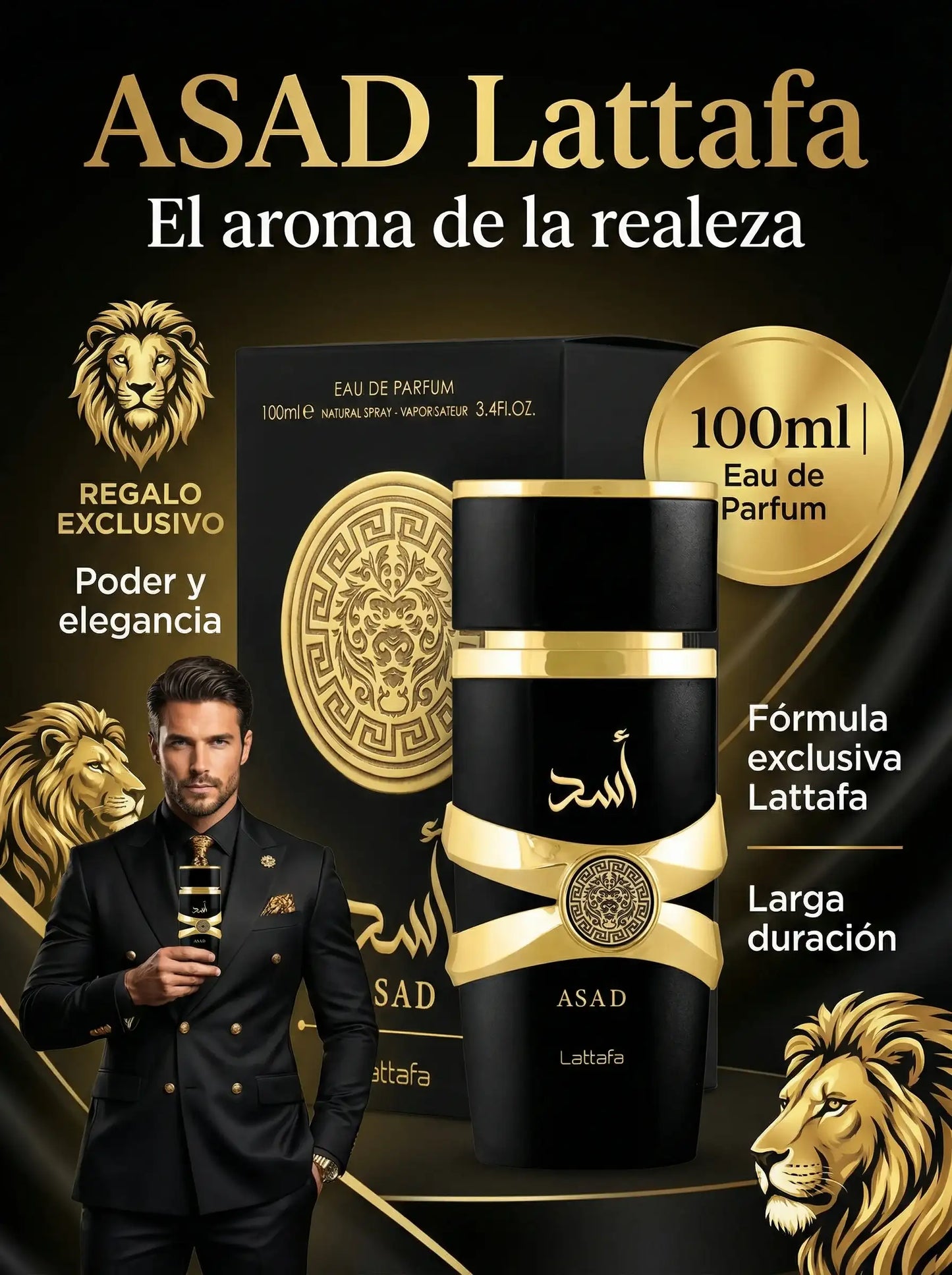 ASAD – PERFUME ÁRABE INTENSO 100ML (PRESENCIA MASCULINA REAL)