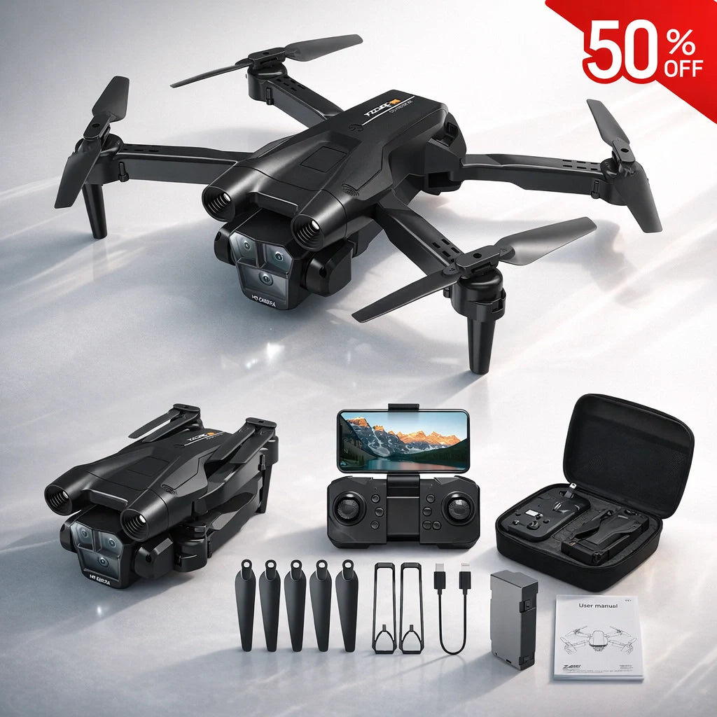 DRON SKY VISION 4K PRO – TRIPLE CÁMARA HD + CONTROL CELULAR