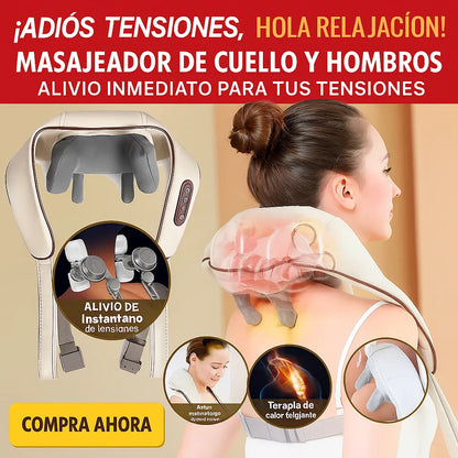 MASAJEADOR DE CUELLO Y HOMBROS ANTIDOLOR – ¡ADIÓS TENSIÓN AL INSTANTE!