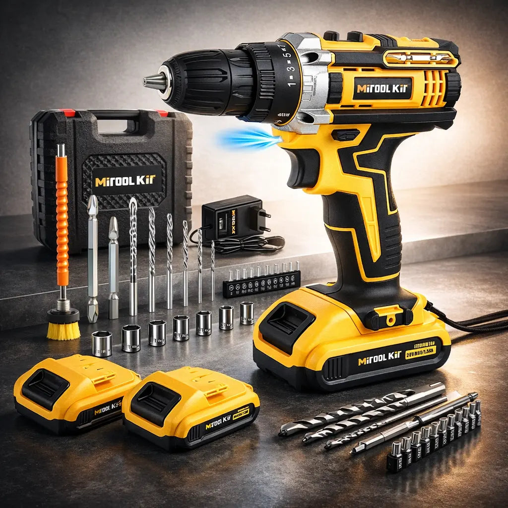 KIT TALADRO DE IMPACTO INALÁMBRICO 48 VOLTIOS + 26 ACCESORIOS + 2 BATERÍAS GRATIS 🎁